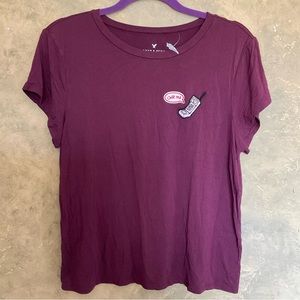 American Eagle Soft & Sexy Retro Patch Baby Tee